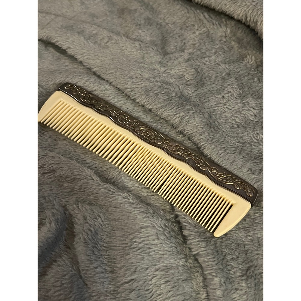 Vintage Hair Comb Ornate Silver Plated Vine Design Dresser Vanity Accessory‎